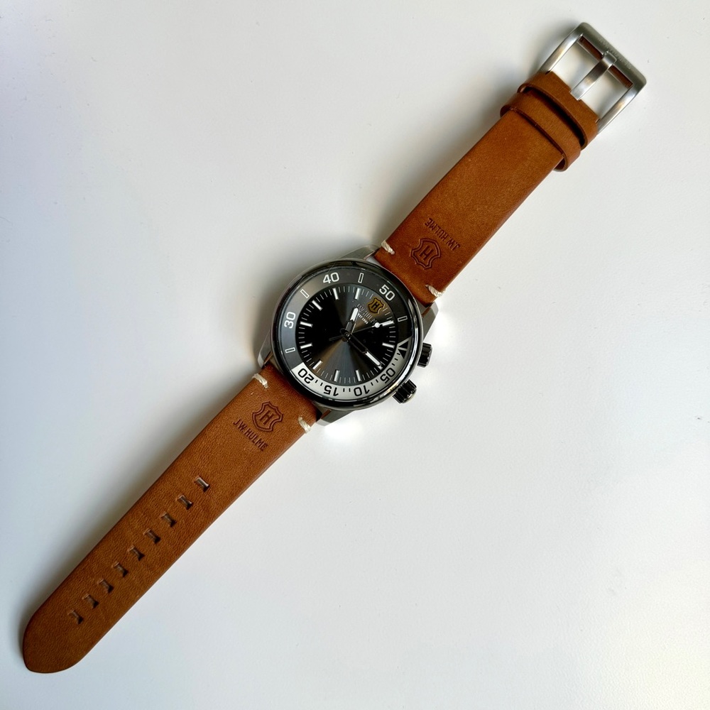 NWOT JW Hulme Quartz Sunray Dial Leather Strap Watch